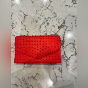 steve madden vapor red spike red purse